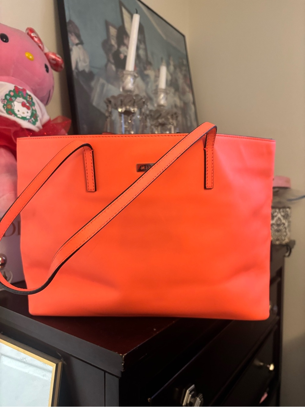 Women's Milly Coral Cutout Tote Bag with Top Handles